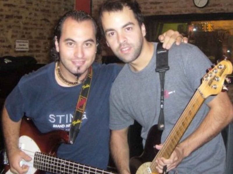 Juan Gigena Abalos junto a Marcos Rodríguez en los ensayos de la gira Operación Triunfo
